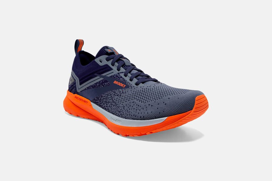 Brooks Israel Ricochet 3 Road Running Shoes Mens - Grey/Orange - FEY-358261